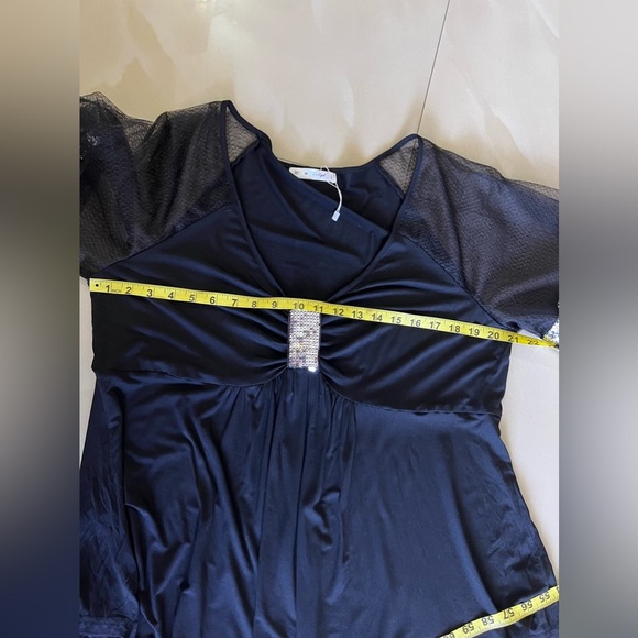 Rosegal plus size 2 X Spandex with Sequin  dress black blose - Picture 7 of 13